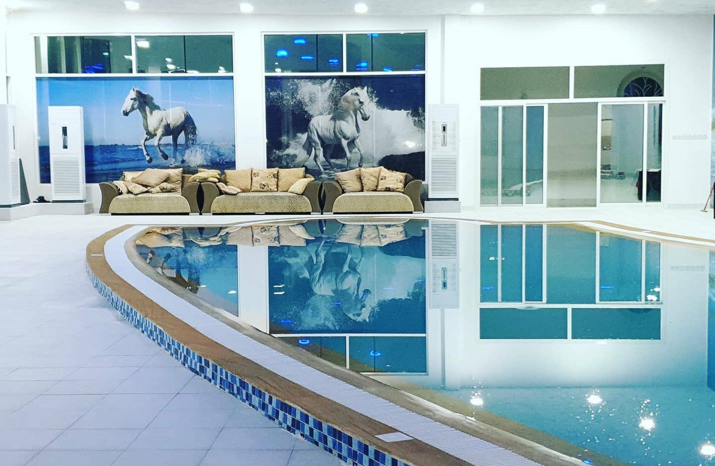 pool party in farm house